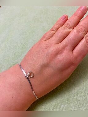 Elegant Hello Kitty Silver Heart Charm Bracelet - Women's Jewelry